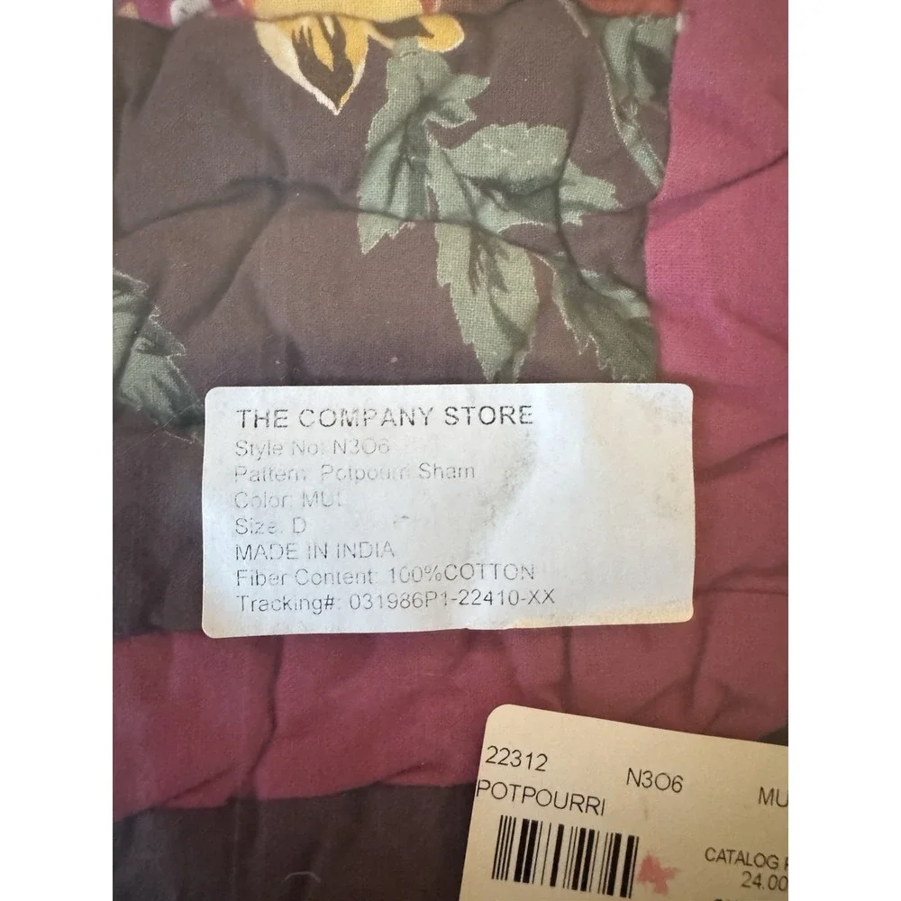 The Company Store Potpourri Quilted‎ Floral Patchwork Shams Set of 4 N306 Cotton